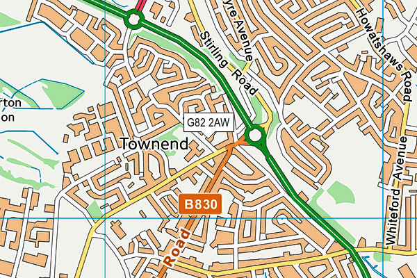 G82 2AW map - OS VectorMap District (Ordnance Survey)