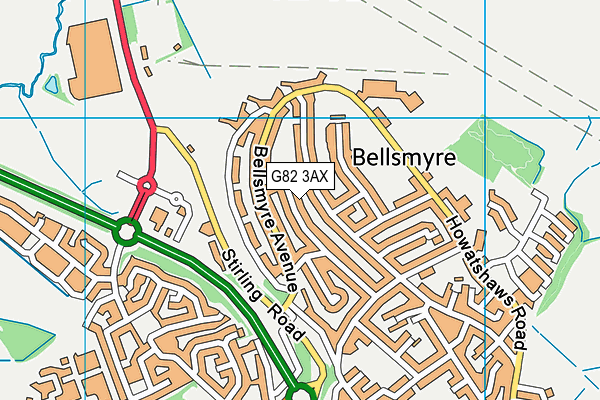 G82 3AX map - OS VectorMap District (Ordnance Survey)