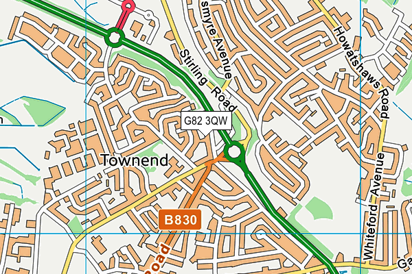 G82 3QW map - OS VectorMap District (Ordnance Survey)