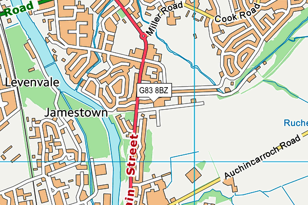 G83 8BZ map - OS VectorMap District (Ordnance Survey)