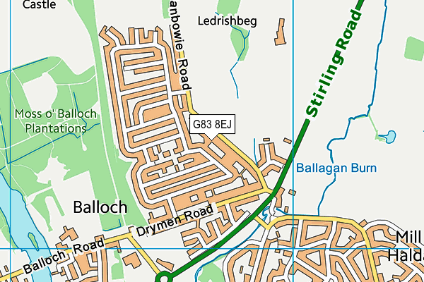 G83 8EJ map - OS VectorMap District (Ordnance Survey)