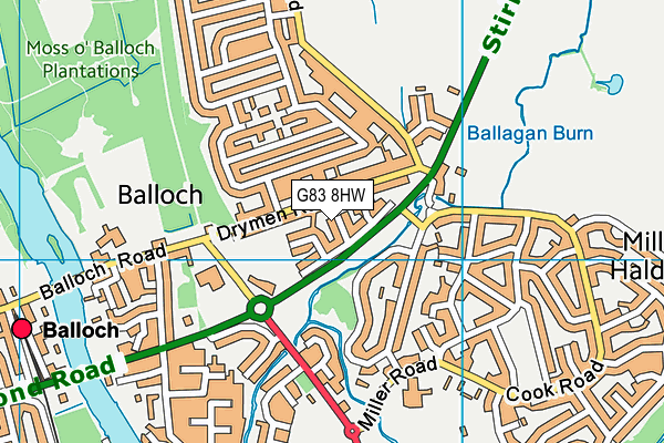 G83 8HW map - OS VectorMap District (Ordnance Survey) G83 8HW map - OS VectorMap District (Ordnance Survey)