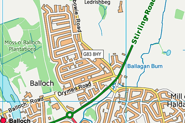 G83 8HY map - OS VectorMap District (Ordnance Survey)