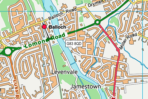 G83 8QD map - OS VectorMap District (Ordnance Survey)