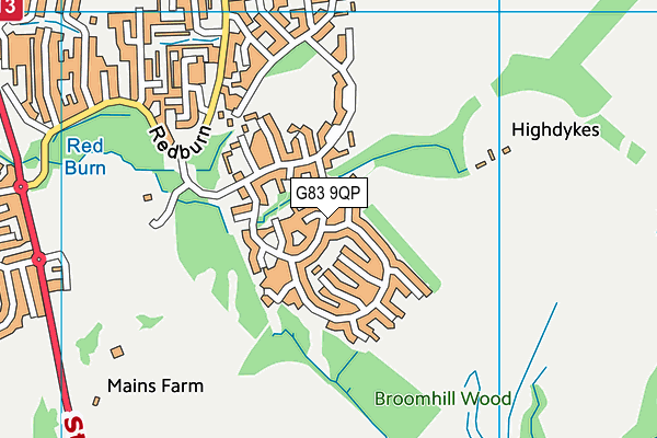 G83 9QP map - OS VectorMap District (Ordnance Survey)