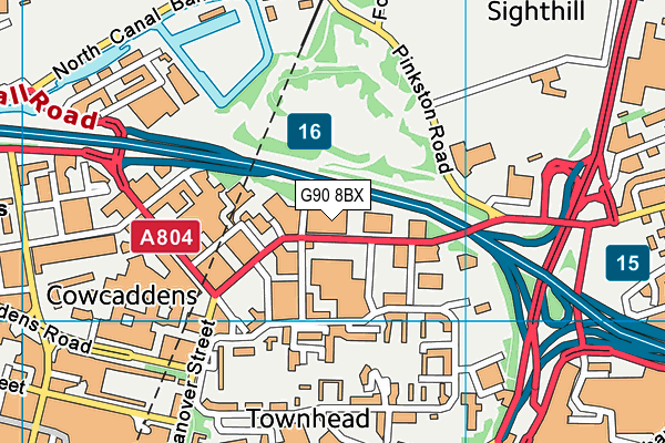 G90 8BX map - OS VectorMap District (Ordnance Survey)