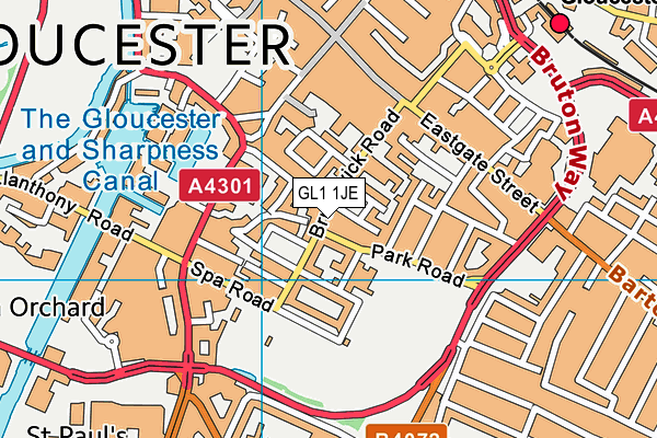 GL1 1JE map - OS VectorMap District (Ordnance Survey) GL1 1JE map - OS VectorMap District (Ordnance Survey)