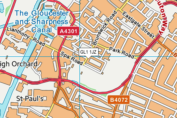 GL1 1JZ map - OS VectorMap District (Ordnance Survey) GL1 1JZ map - OS VectorMap District (Ordnance Survey)