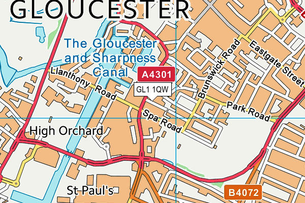 GL1 1QW map - OS VectorMap District (Ordnance Survey) GL1 1QW map - OS VectorMap District (Ordnance Survey)