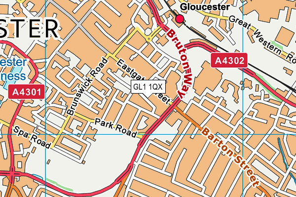 GL1 1QX map - OS VectorMap District (Ordnance Survey) GL1 1QX map - OS VectorMap District (Ordnance Survey)