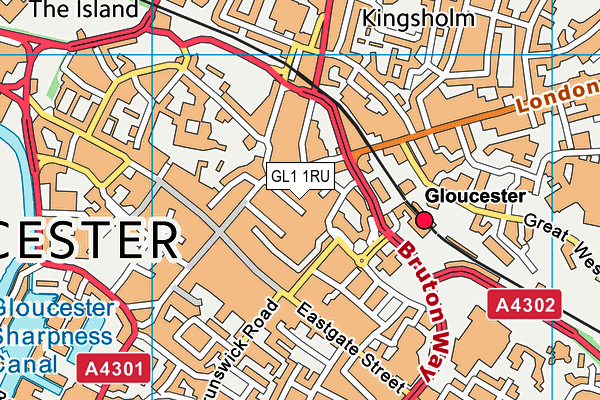 GL1 1RU map - OS VectorMap District (Ordnance Survey) GL1 1RU map - OS VectorMap District (Ordnance Survey)
