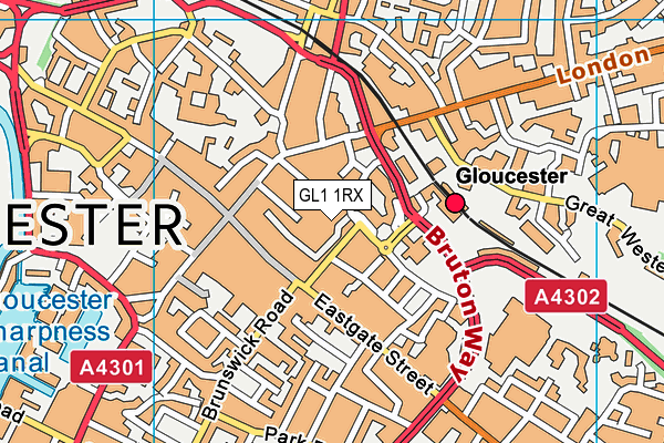 GL1 1RX map - OS VectorMap District (Ordnance Survey) GL1 1RX map - OS VectorMap District (Ordnance Survey)
