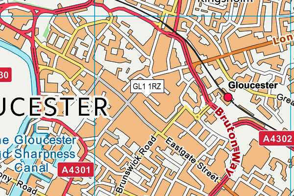 GL1 1RZ map - OS VectorMap District (Ordnance Survey) GL1 1RZ map - OS VectorMap District (Ordnance Survey)