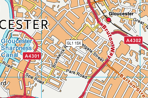 GL1 1SX map - OS VectorMap District (Ordnance Survey) GL1 1SX map - OS VectorMap District (Ordnance Survey)