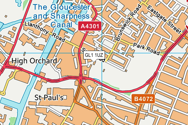 GL1 1UZ map - OS VectorMap District (Ordnance Survey) GL1 1UZ map - OS VectorMap District (Ordnance Survey)
