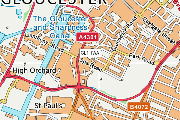 GL1 1WA map - OS VectorMap District (Ordnance Survey) GL1 1WA map - OS VectorMap District (Ordnance Survey)