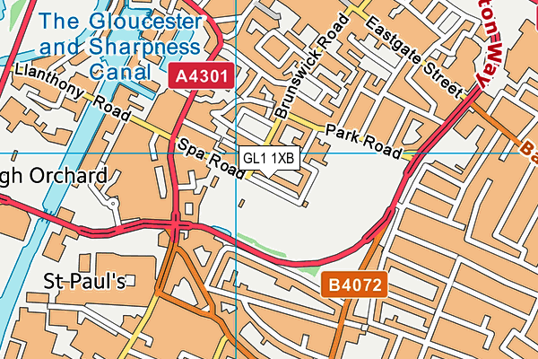 GL1 1XB map - OS VectorMap District (Ordnance Survey) GL1 1XB map - OS VectorMap District (Ordnance Survey)