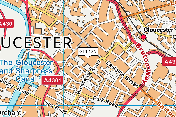 GL1 1XN map - OS VectorMap District (Ordnance Survey) GL1 1XN map - OS VectorMap District (Ordnance Survey)
