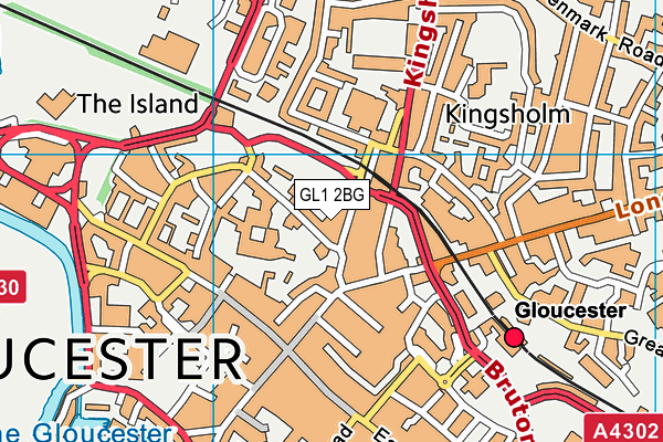GL1 2BG map - OS VectorMap District (Ordnance Survey)