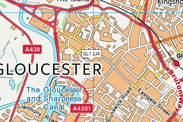 GL1 2JA map - OS VectorMap District (Ordnance Survey) GL1 2JA map - OS VectorMap District (Ordnance Survey)