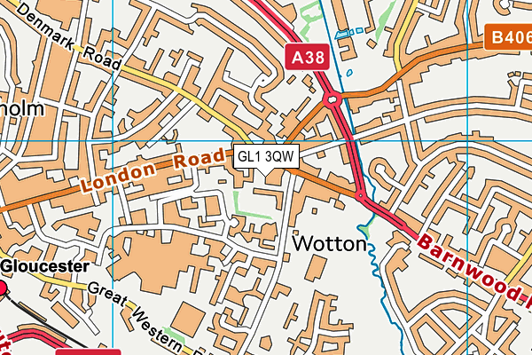 GL1 3QW map - OS VectorMap District (Ordnance Survey) GL1 3QW map - OS VectorMap District (Ordnance Survey)