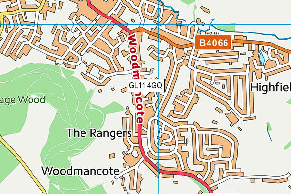 GL11 4GQ map - OS VectorMap District (Ordnance Survey)