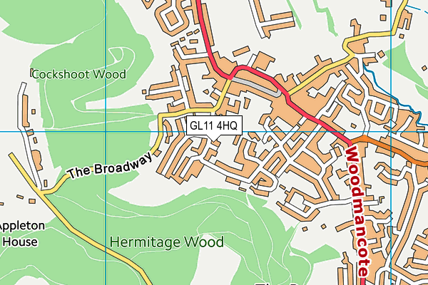 GL11 4HQ map - OS VectorMap District (Ordnance Survey) GL11 4HQ map - OS VectorMap District (Ordnance Survey)