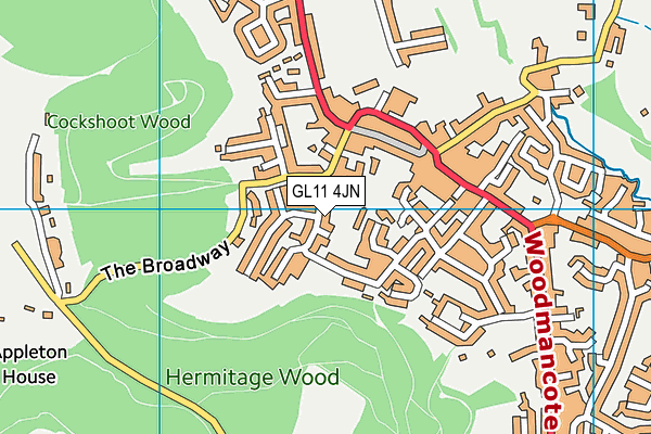 GL11 4JN map - OS VectorMap District (Ordnance Survey) GL11 4JN map - OS VectorMap District (Ordnance Survey)