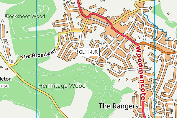 GL11 4JR map - OS VectorMap District (Ordnance Survey) GL11 4JR map - OS VectorMap District (Ordnance Survey)