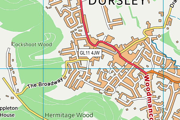 GL11 4JW map - OS VectorMap District (Ordnance Survey) GL11 4JW map - OS VectorMap District (Ordnance Survey)
