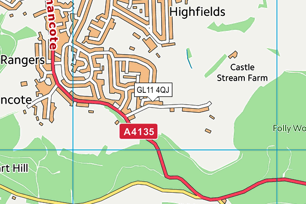 GL11 4QJ map - OS VectorMap District (Ordnance Survey) GL11 4QJ map - OS VectorMap District (Ordnance Survey)
