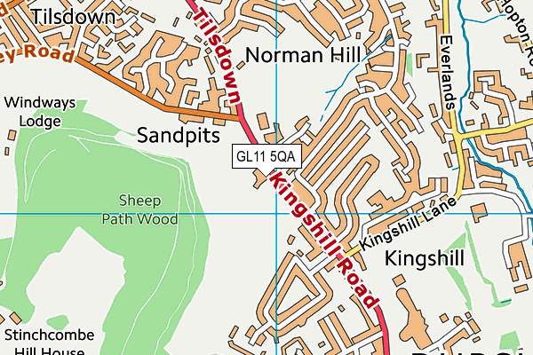 GL11 5QA map - OS VectorMap District (Ordnance Survey) GL11 5QA map - OS VectorMap District (Ordnance Survey)