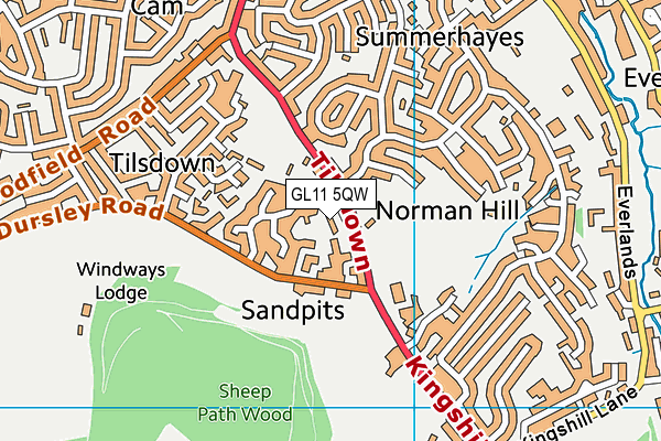 GL11 5QW map - OS VectorMap District (Ordnance Survey) GL11 5QW map - OS VectorMap District (Ordnance Survey)