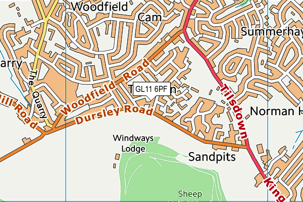 GL11 6PF map - OS VectorMap District (Ordnance Survey) GL11 6PF map - OS VectorMap District (Ordnance Survey)