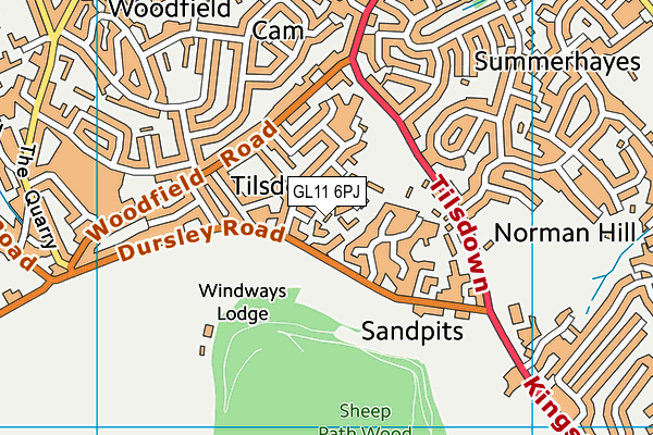 GL11 6PJ map - OS VectorMap District (Ordnance Survey) GL11 6PJ map - OS VectorMap District (Ordnance Survey)