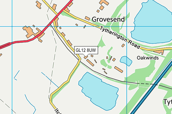 GL12 8UW map - OS VectorMap District (Ordnance Survey) GL12 8UW map - OS VectorMap District (Ordnance Survey)