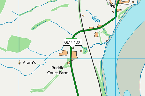 GL14 1DX map - OS VectorMap District (Ordnance Survey) GL14 1DX map - OS VectorMap District (Ordnance Survey)