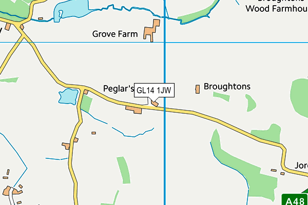GL14 1JW map - OS VectorMap District (Ordnance Survey) GL14 1JW map - OS VectorMap District (Ordnance Survey)