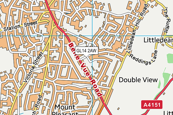 GL14 2AW map - OS VectorMap District (Ordnance Survey)