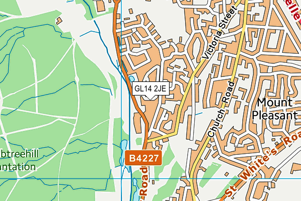GL14 2JE map - OS VectorMap District (Ordnance Survey) GL14 2JE map - OS VectorMap District (Ordnance Survey)