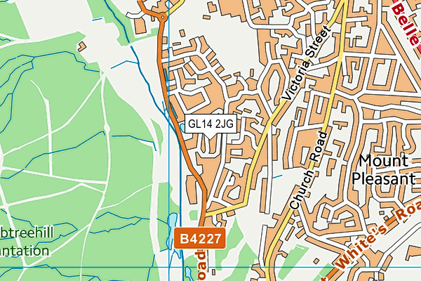 GL14 2JG map - OS VectorMap District (Ordnance Survey) GL14 2JG map - OS VectorMap District (Ordnance Survey)