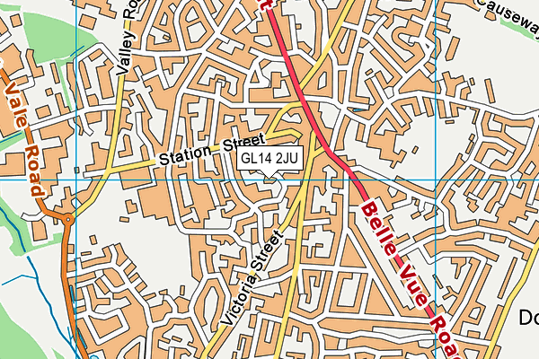 GL14 2JU map - OS VectorMap District (Ordnance Survey) GL14 2JU map - OS VectorMap District (Ordnance Survey)