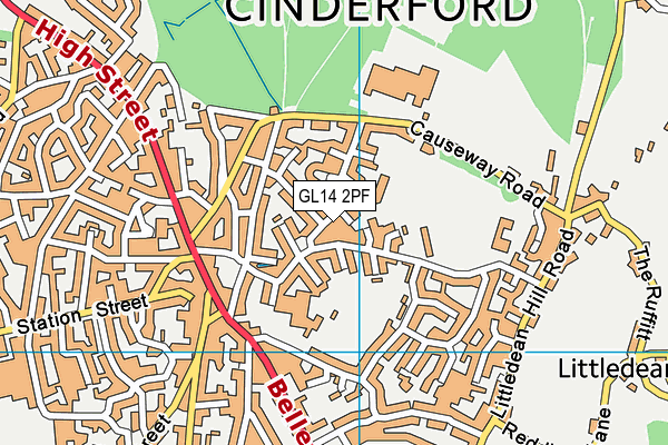 GL14 2PF map - OS VectorMap District (Ordnance Survey) GL14 2PF map - OS VectorMap District (Ordnance Survey)