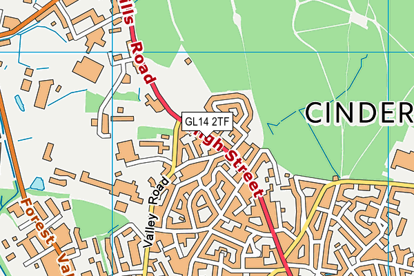 GL14 2TF map - OS VectorMap District (Ordnance Survey) GL14 2TF map - OS VectorMap District (Ordnance Survey)