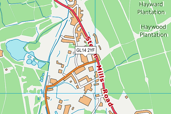 GL14 2YF map - OS VectorMap District (Ordnance Survey) GL14 2YF map - OS VectorMap District (Ordnance Survey)