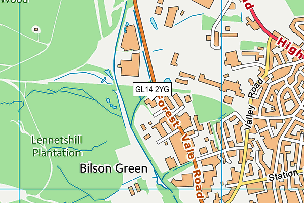GL14 2YG map - OS VectorMap District (Ordnance Survey) GL14 2YG map - OS VectorMap District (Ordnance Survey)