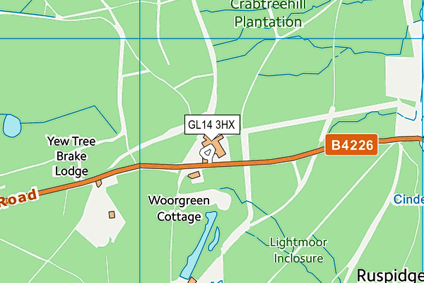 GL14 3HX map - OS VectorMap District (Ordnance Survey) GL14 3HX map - OS VectorMap District (Ordnance Survey)