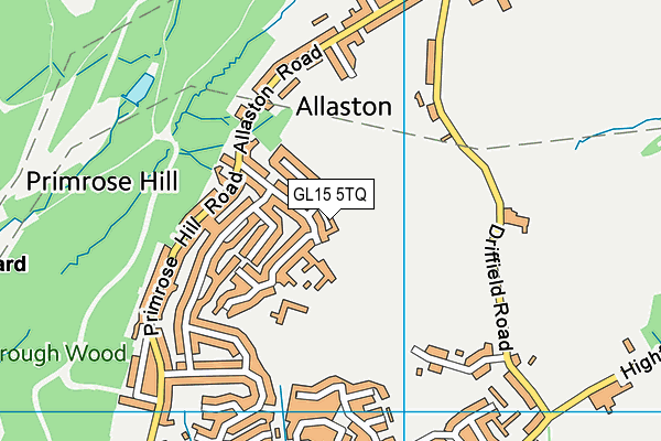 GL15 5TQ map - OS VectorMap District (Ordnance Survey)