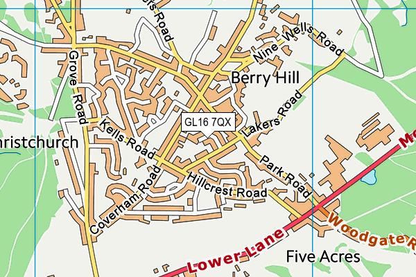 GL16 7QX map - OS VectorMap District (Ordnance Survey) GL16 7QX map - OS VectorMap District (Ordnance Survey)