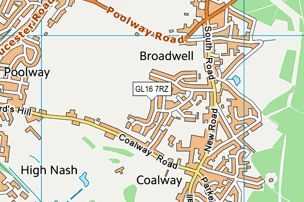 GL16 7RZ map - OS VectorMap District (Ordnance Survey)